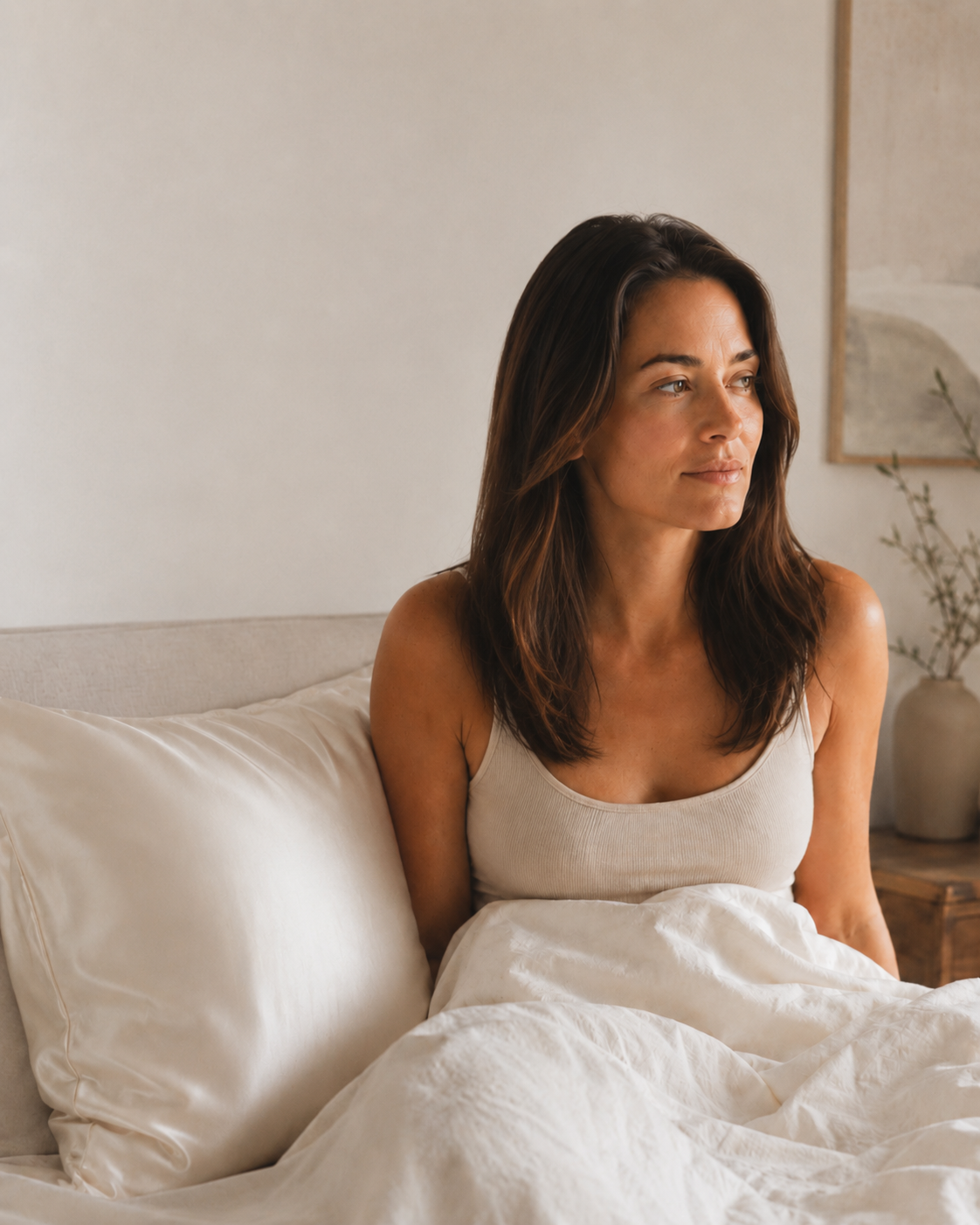 Morning after sleeping on a Harlow & Reed Mulberry silk pillowcase